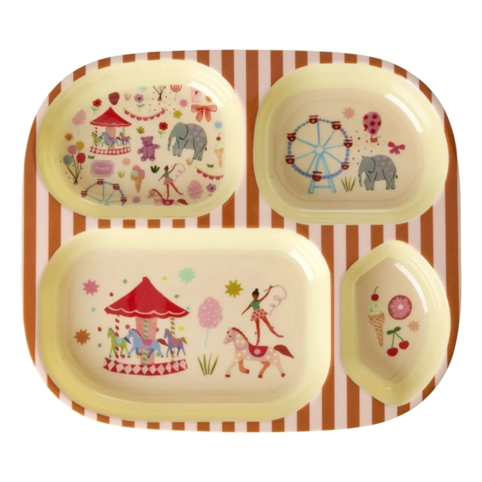 Rice - Fun Fair Melamine Divided Plate | Pink
