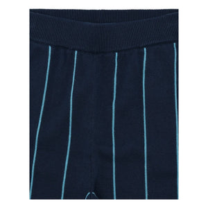 FUB - Striped Pants Extra Thin Knit Organic Cotton | Navy Blue