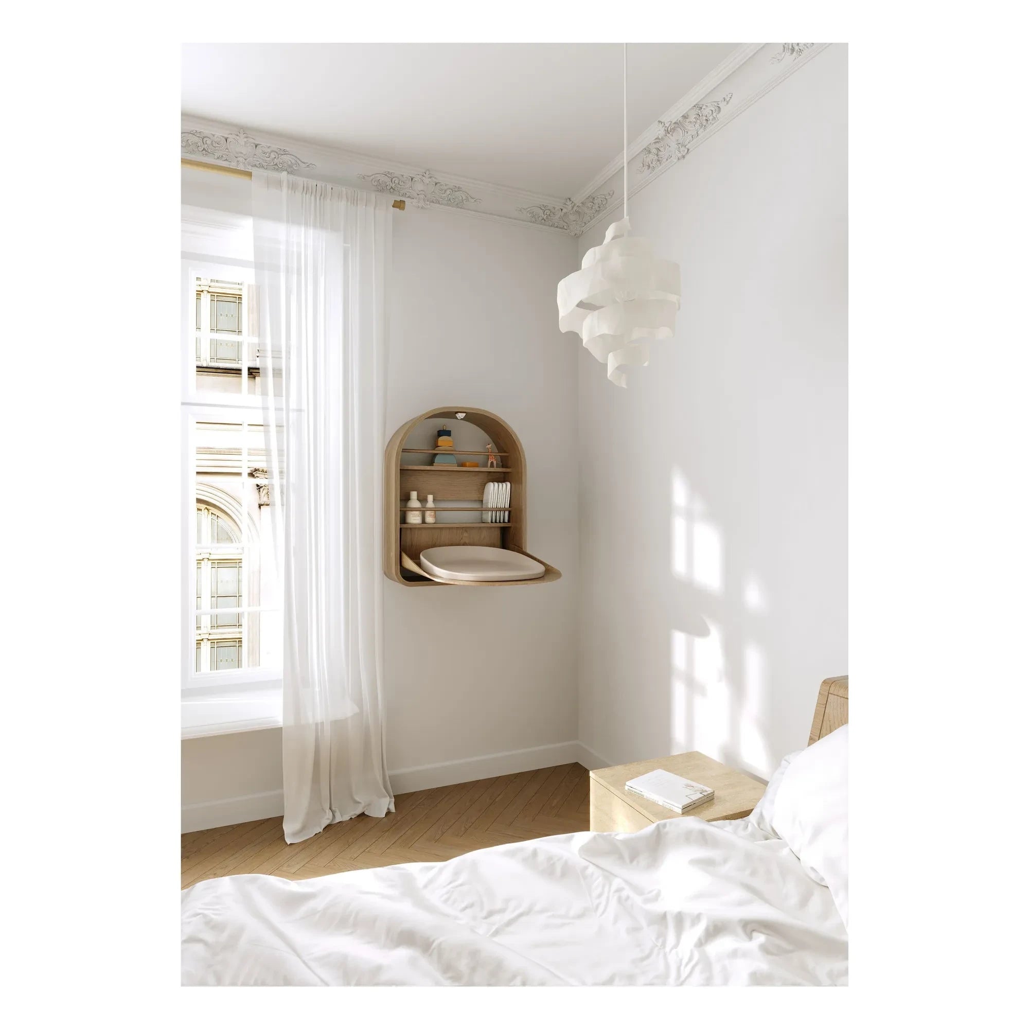 KAS Kopenhagen - Kai Wall-Mounted Changing Table | Oak