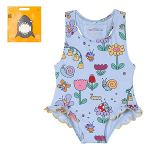 Stella McCartney Kids - Floral Patterned Swimsuit | Light Blue