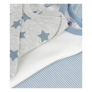 Petit Bateau - 3’lü Çizgili Body Seti | Mavi