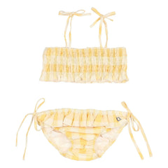 Búho - Vichy Seersucker Organic Cotton Swimsuit | Yellow