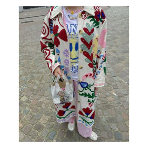SISSEL EDELBO - Pink White Swan Coat | White
