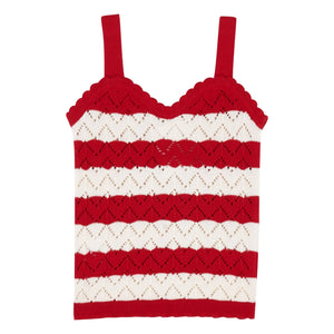 birinit - Chili Striped Top Pointelle | Red