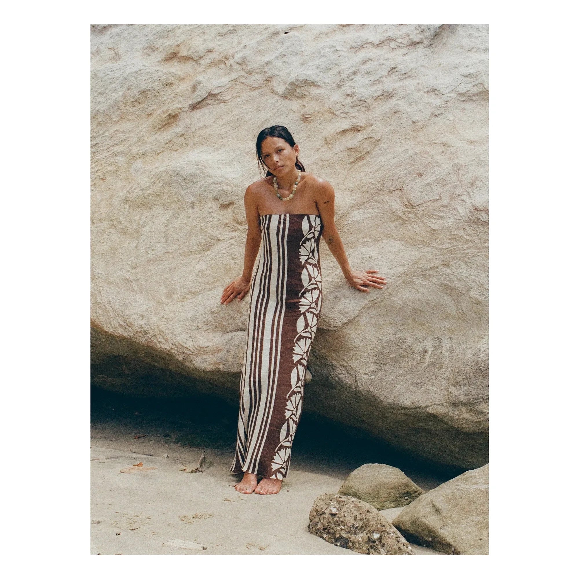 Soleil Soleil - Maeve Clove Coconut Keten Elbise | Kahverengi