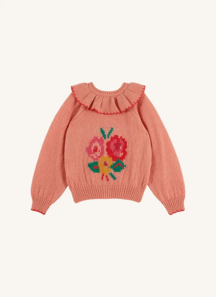 Emile et Ida - Pink Mohair Floral Cardigan