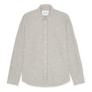Les Deux - Striped Shirt Konrad Linen | Light Brown