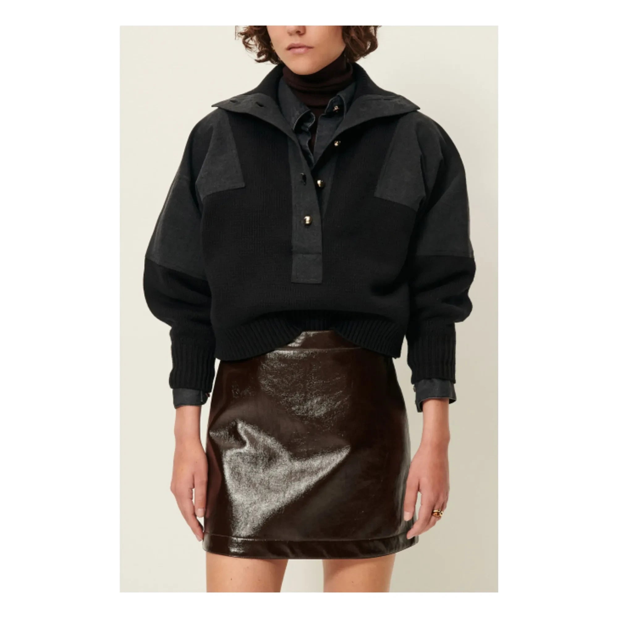 Sessùn - Abby Vinyl Skirt | Mocha