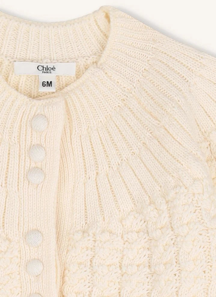 Chloé - Organic cotton baby cardigan | Chalk