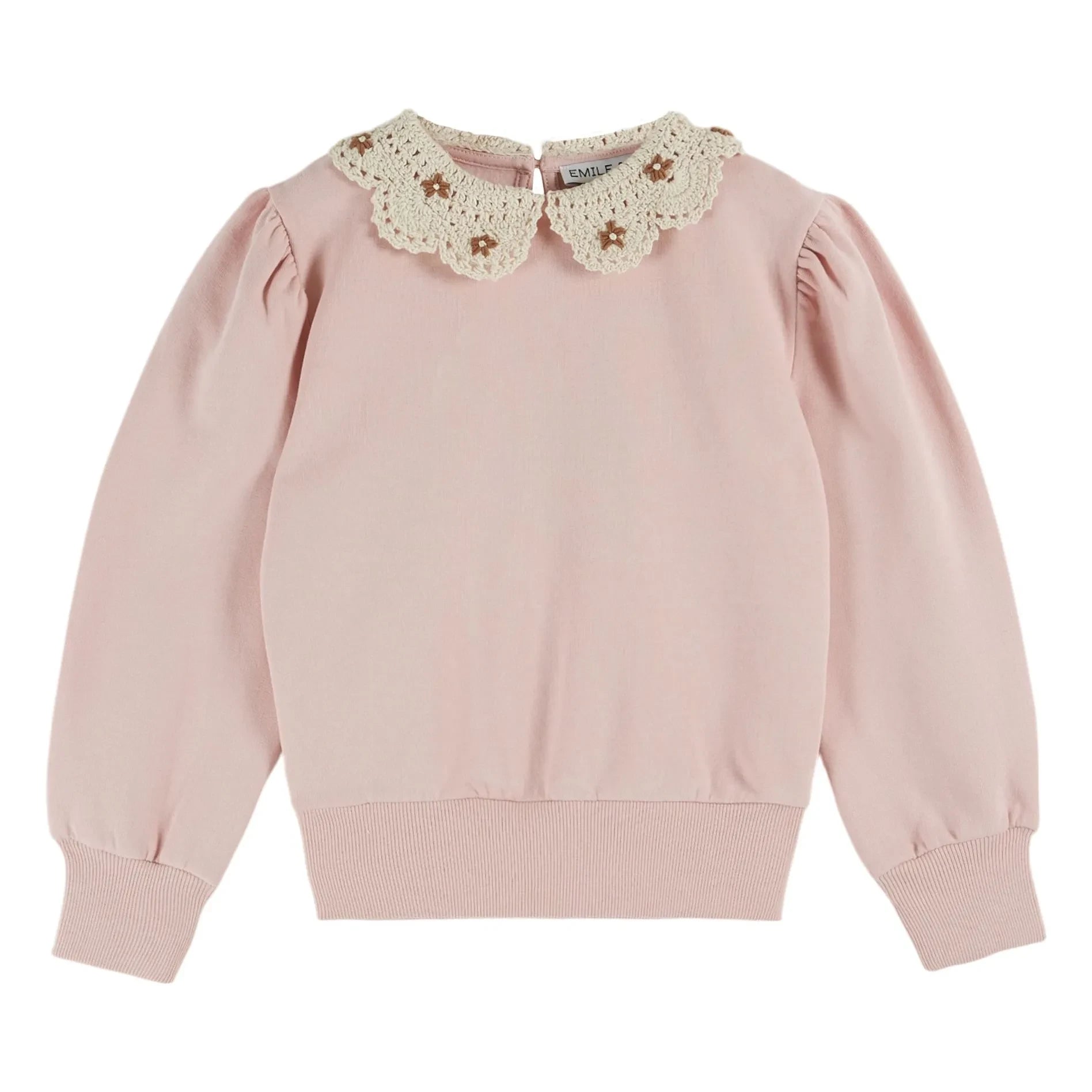 Emile et Ida - Claudine Collar Sweatshirt Organic Cotton | Pink