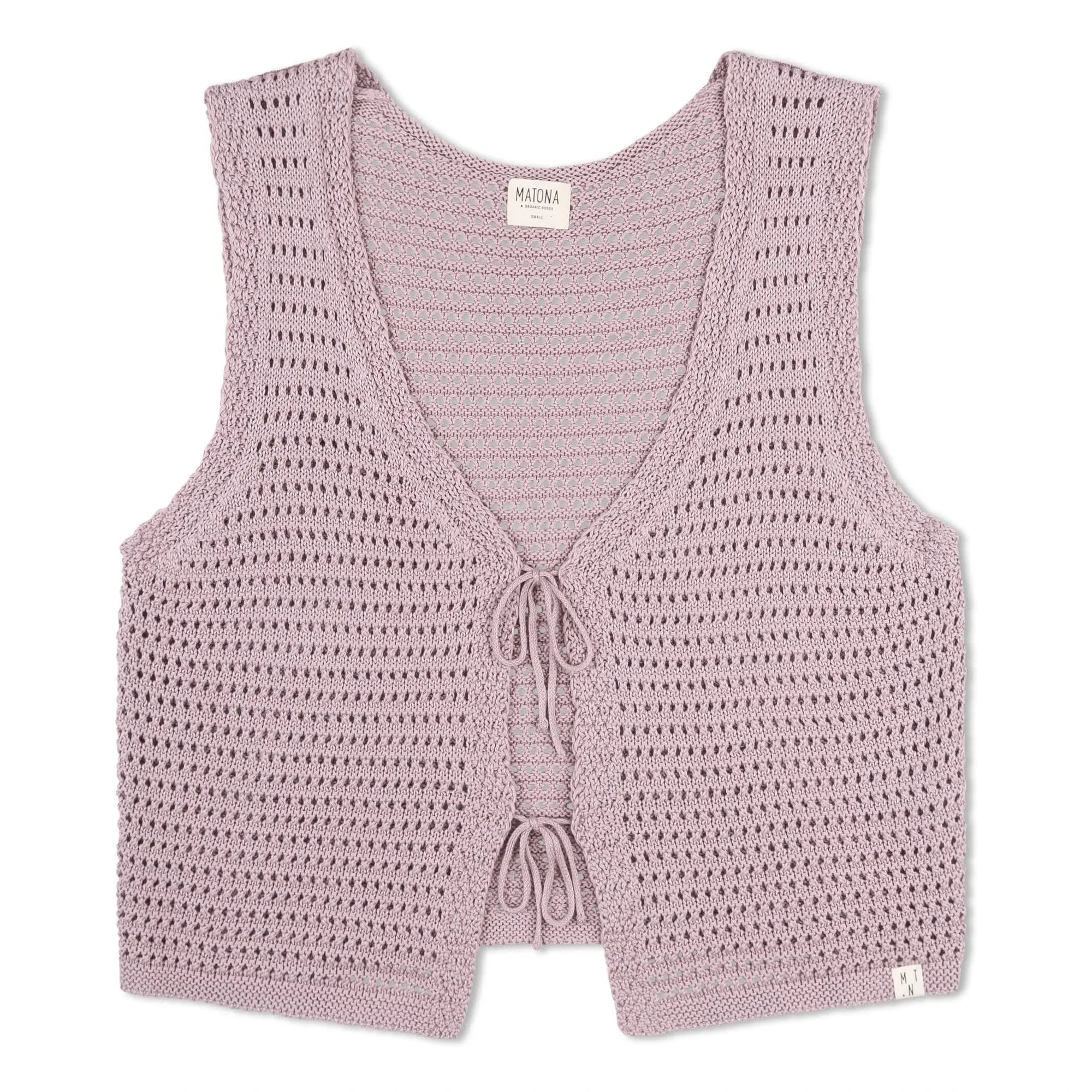 Matona - Sleeveless Knotted Organic Cotton Vest | Lavender