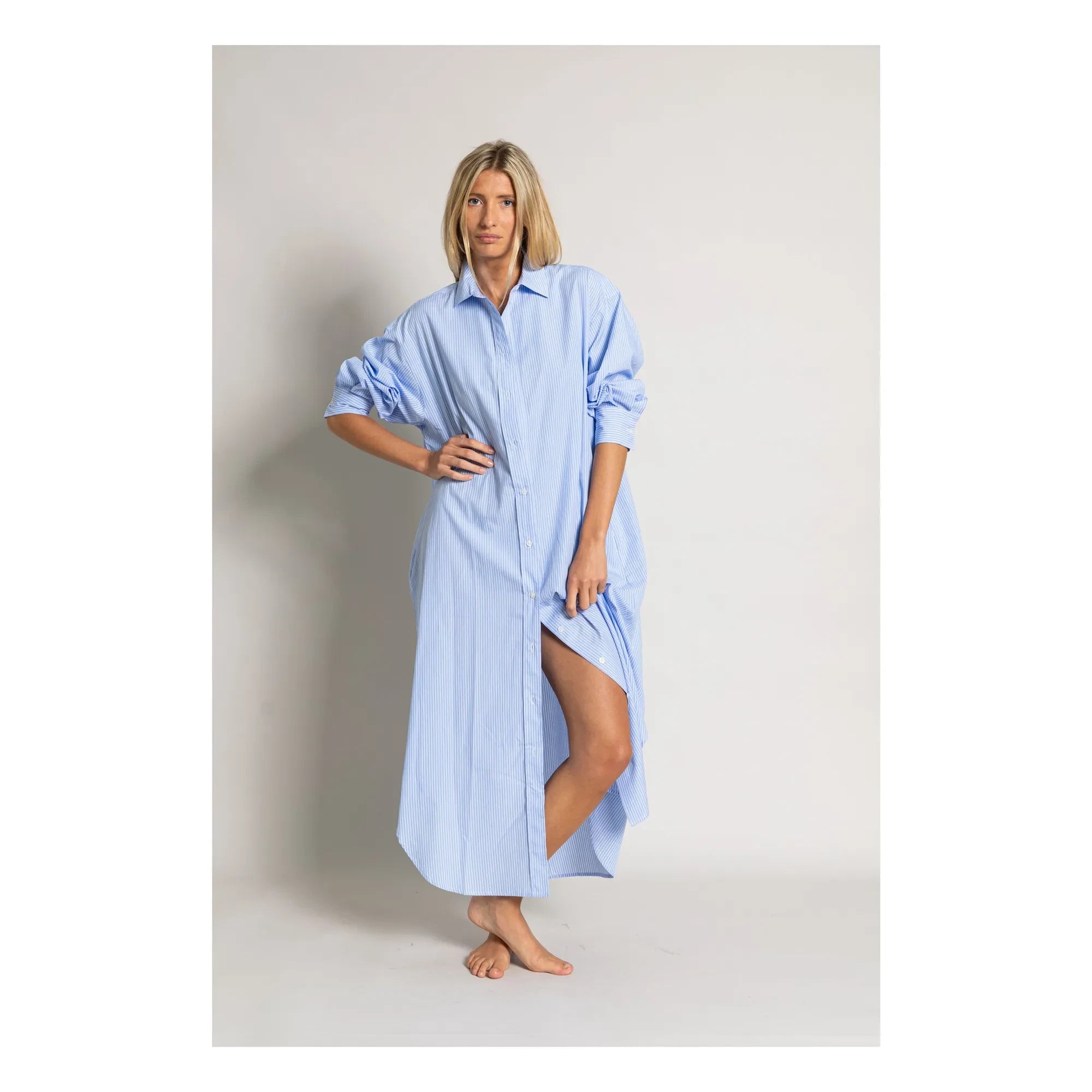 Smallable Woman - Melissa Striped Shirt Dress | Light Blue