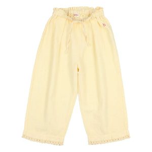 Búho - Organic Cotton Lace Pants | Yellow