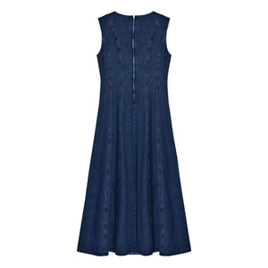 The New Society - Denim Cotton Dress | Blue Denim