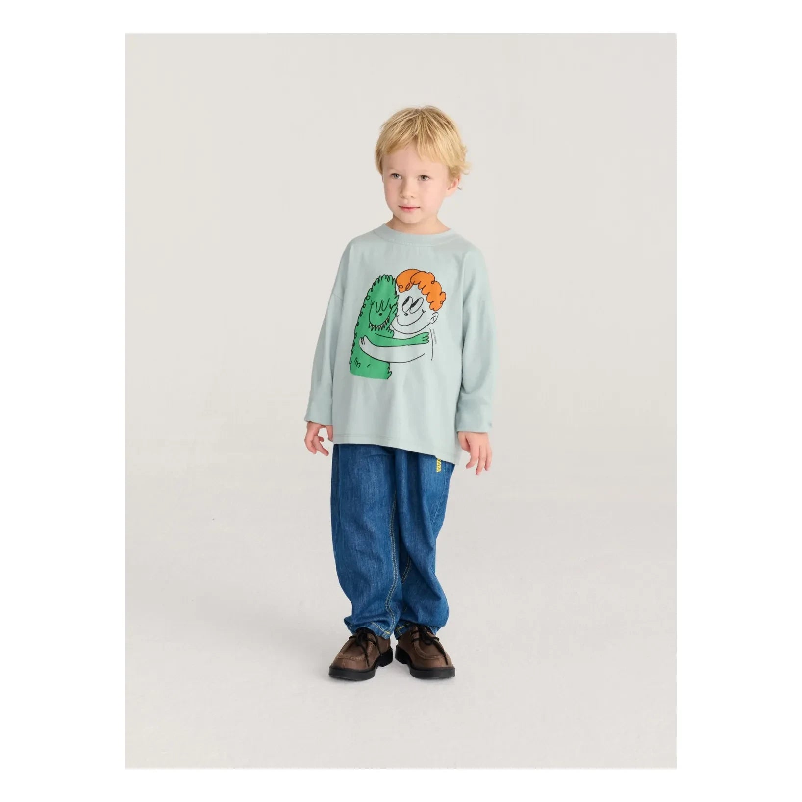 Bobo Choses - Organic Cotton Monster T-Shirt | Light Blue