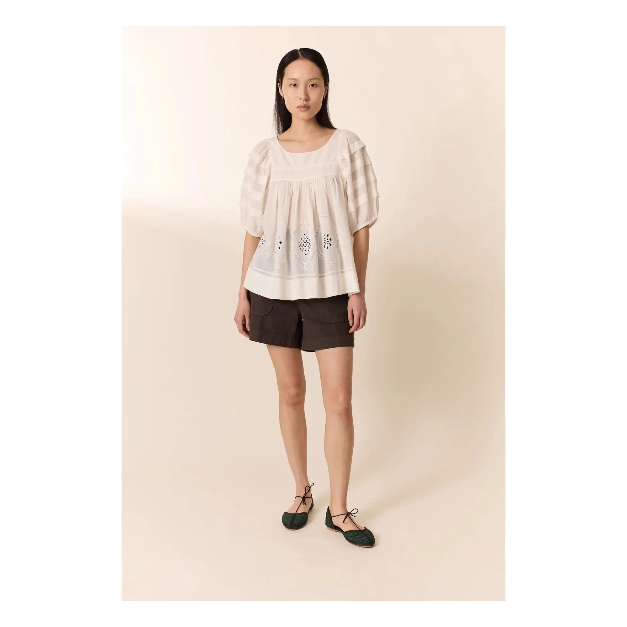 Leon & Harper - Cindie Organic Cotton Blouse | White