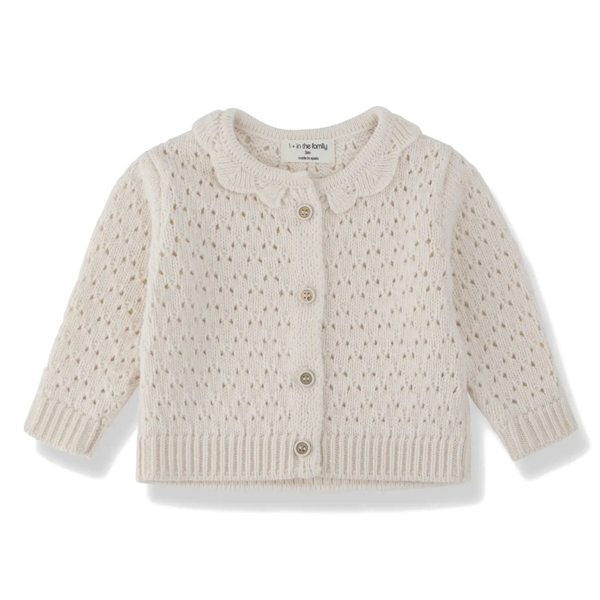 1+ in the family - Nimes Merinos Wool Cardigan | Ecru