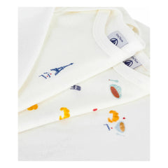 Petit Bateau - Batch 3 Bodies Paris Organik Pamuk | Beyaz