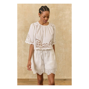 Louise Misha - Organic Cotton Boxi Shorts | White