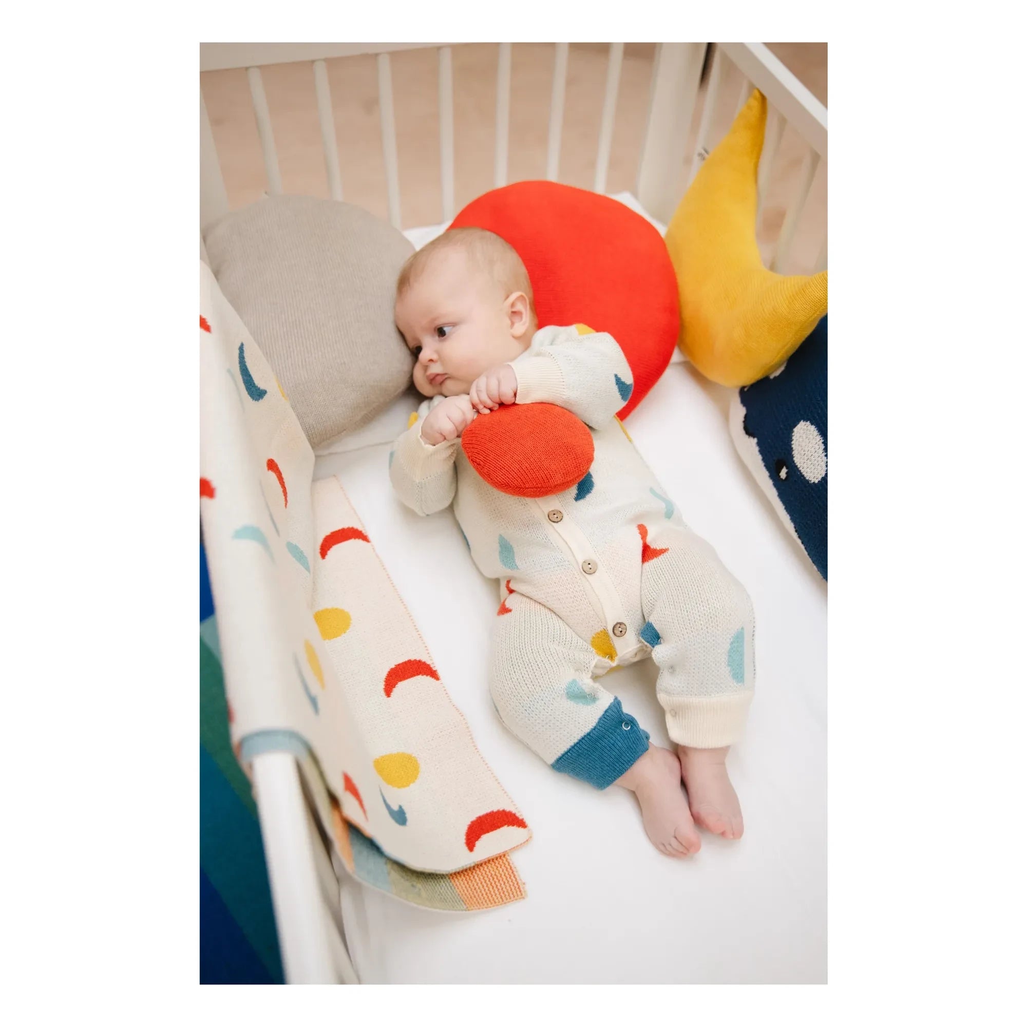 Bayiri - Moon Phases Organic Cotton Romper | Ecru