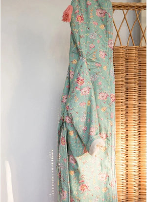 Louise Misha - Leilou Organic Cotton Bathrobe | Turquoise