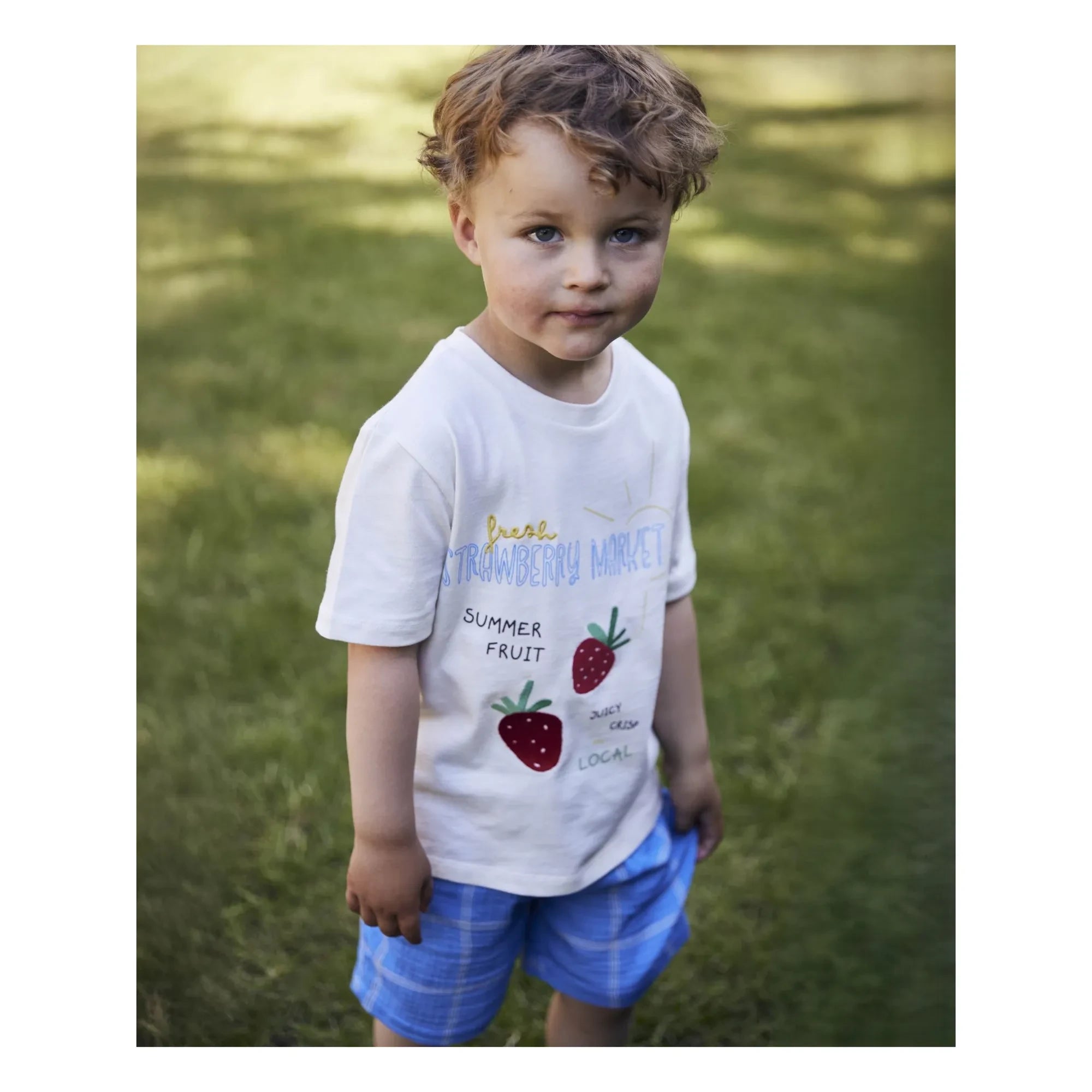 Fliink - Sommer Strawberry Organic Cotton T-Shirt | White