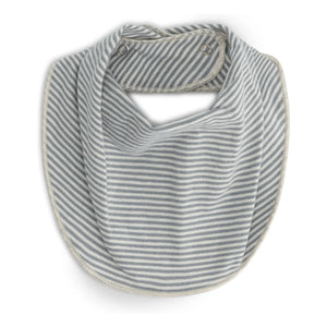 Gray Label - Striped Organic Cotton Bib | Ice Blue