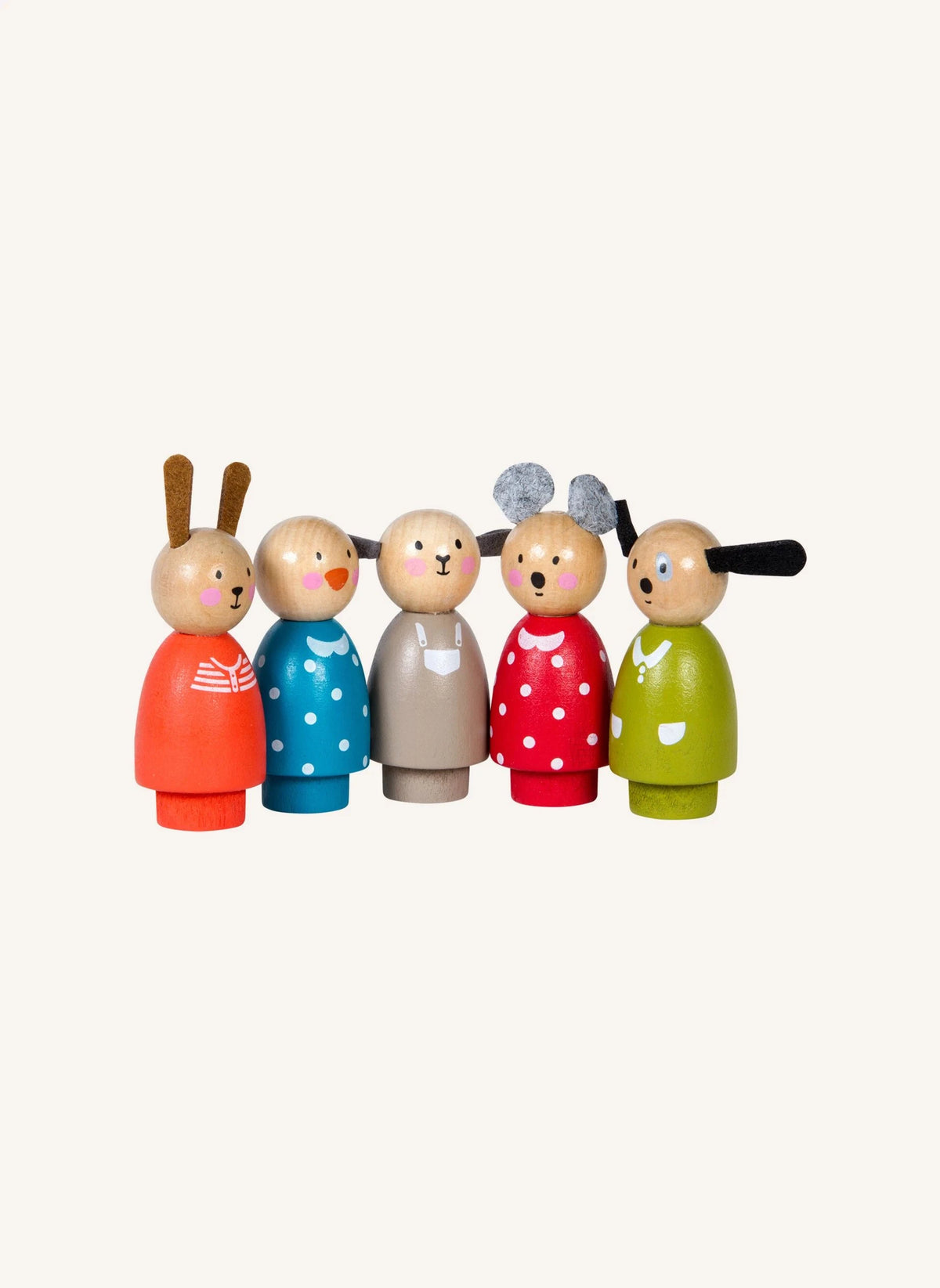 Moulin Roty - 5 Wooden Figurine Set - Large Family