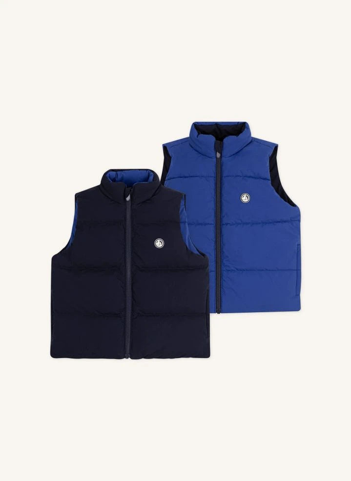 Petit Bateau - Straight-cut Sleeveless Puffer Vest | Blue