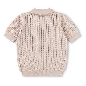 Molo - Gretel Organic Cotton Tricot Polo Shirt | Beige