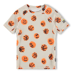 Molo - UV Protective T-Shirt Neptune Basketballs Recycled Fibers | Beige