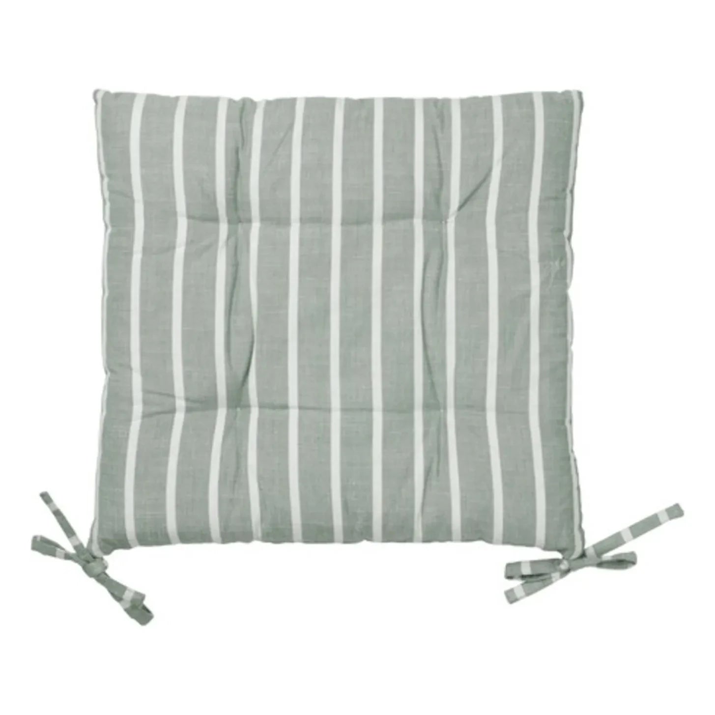 Broste Copenhagen - Marta thin cotton striped chair cushion | Agave