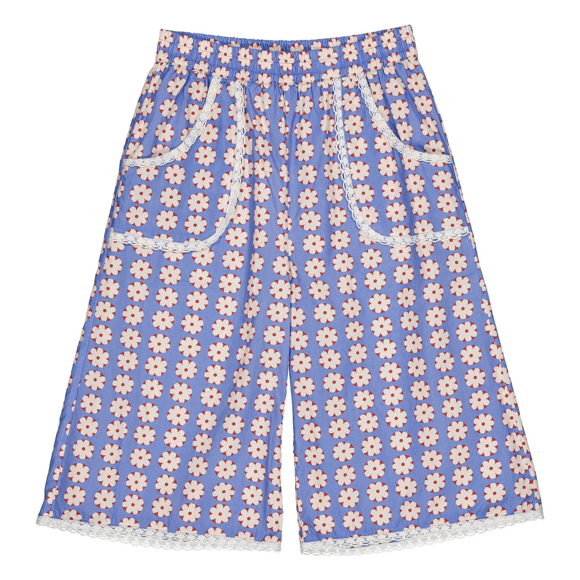 Hello Simone - Floral Patterned Jumpsuit Culotte Skirt | Blue