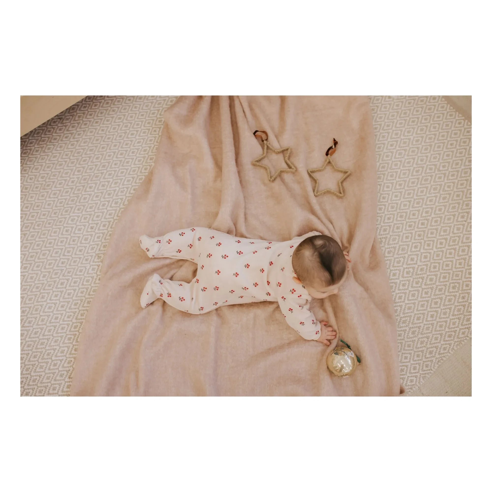 Petit Lem - Floral Footed Pajama Organic Cotton | Pale Pink