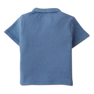 Gingersnaps - Timmy Embroidered Toucan Textured Polo Shirt | Blue