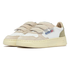 Autry - Kids Kidstripes Low Tricolor Suede Sneakers | Light Khaki