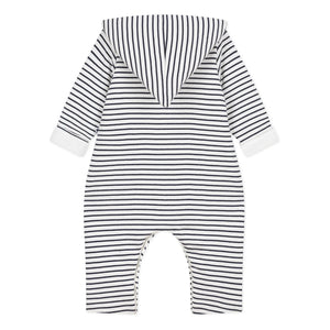 Petit Bateau - Long Hooded Romper | Navy Blue