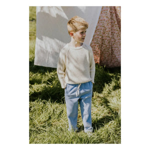 Yuki - Organic Cotton Ribbed Sweater | Heather White