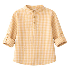 Lililotte - Chemise Côme Checkered Seersucker Organic Cotton | Yellow