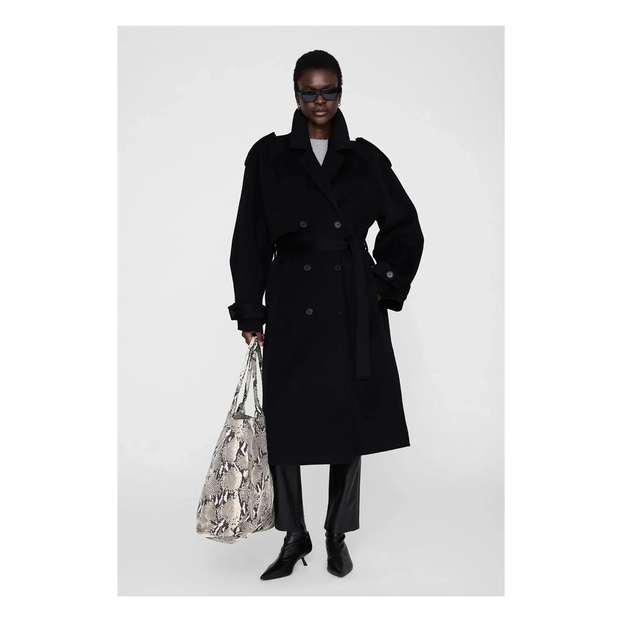 Anine Bing - Léo Python Tote Bag | Gray