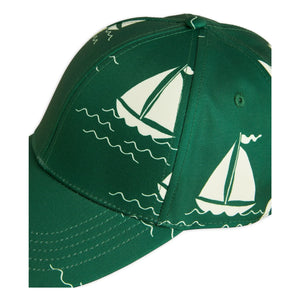 Mini Rodini - Organic Cotton Sailboat Hat | Green