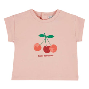 Emile et Ida - Simple Pink Fruit Organic Cotton T-Shirt