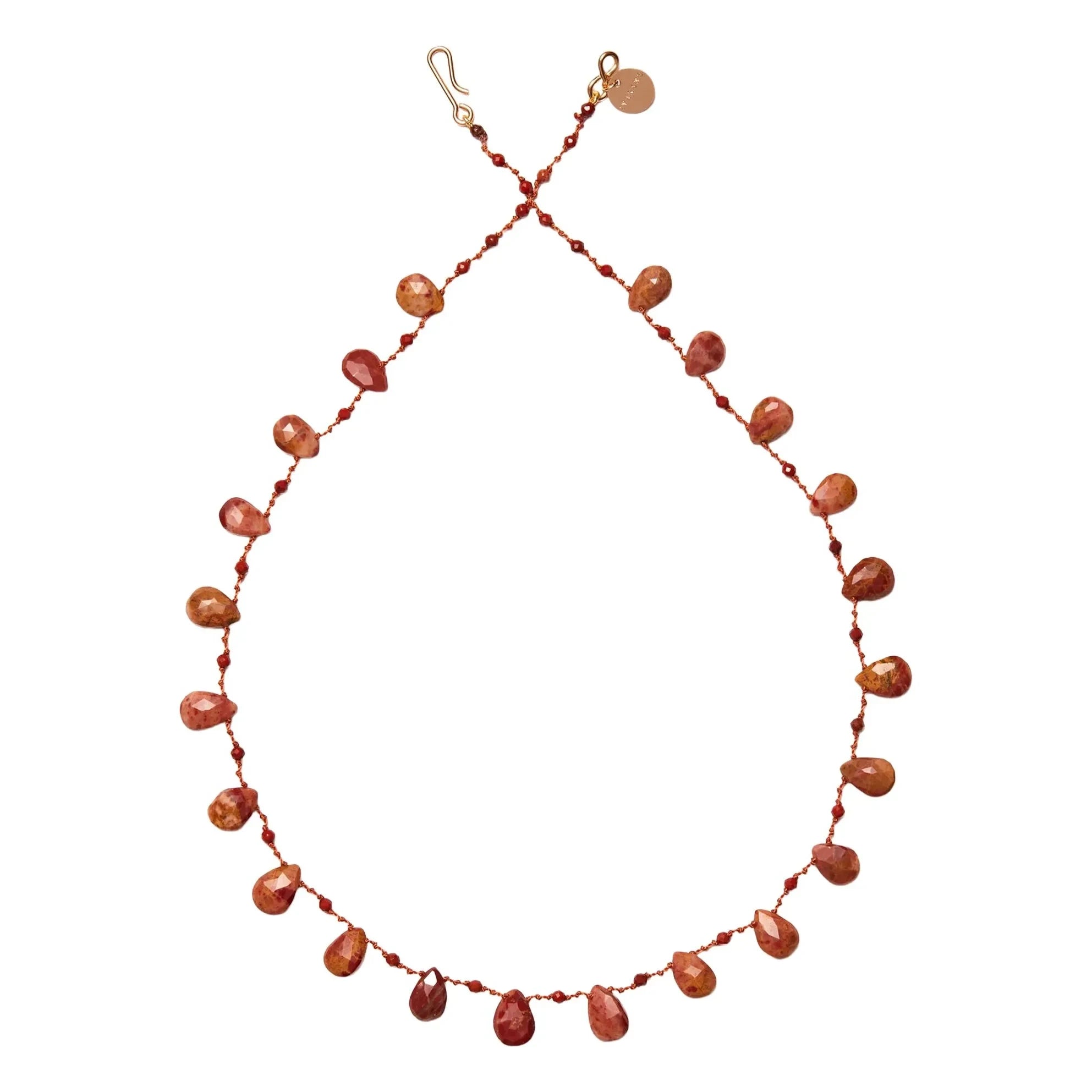 Ivarene - Harper Drop and Bead Necklace | Red Jasper