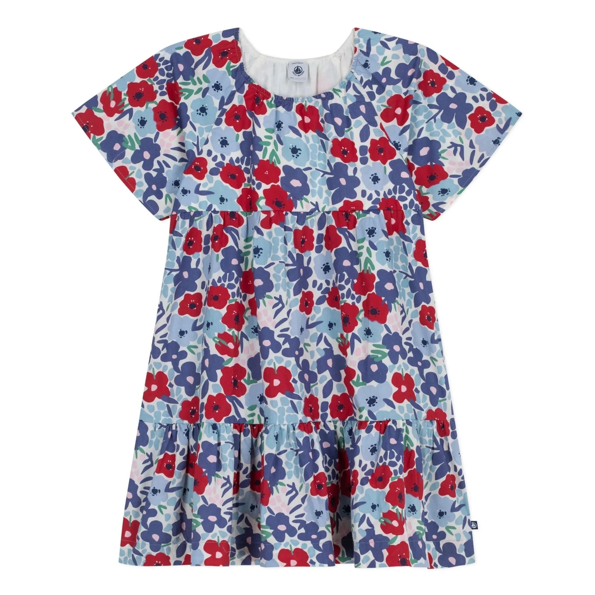 Petit Bateau - Organic Cotton Poplin Floral Dress | Blue