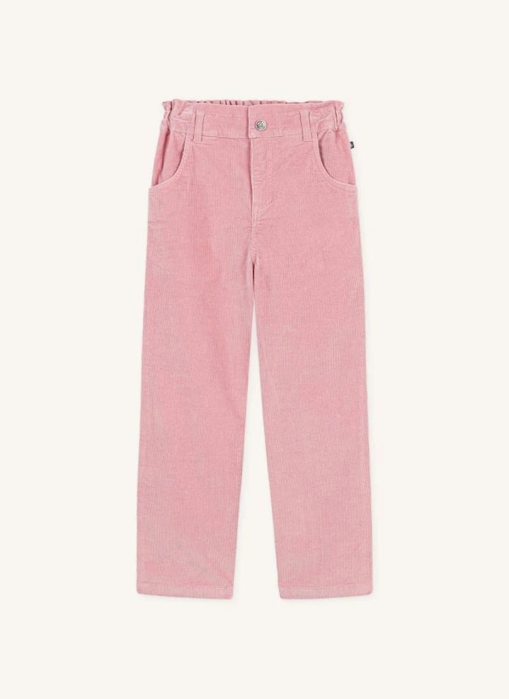 Petit Bateau - Paper-Bag Corduroy Trousers Organic Cotton | Pink