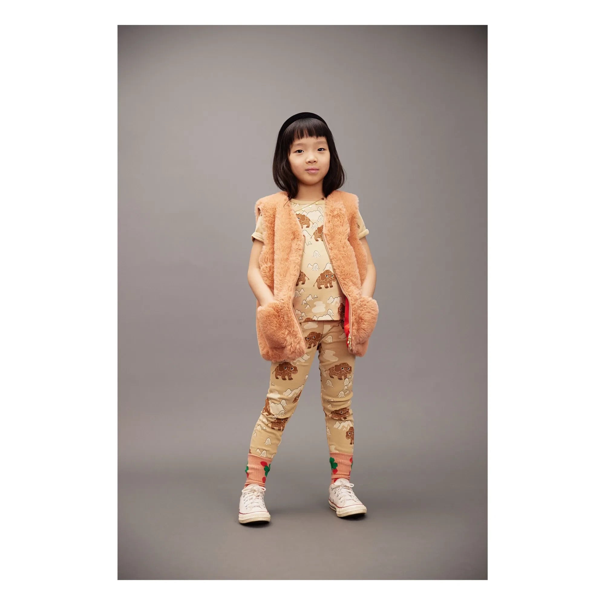 Mini Rodini - Mammoth Organic Cotton Bodysuit and Leggings Set | Beige
