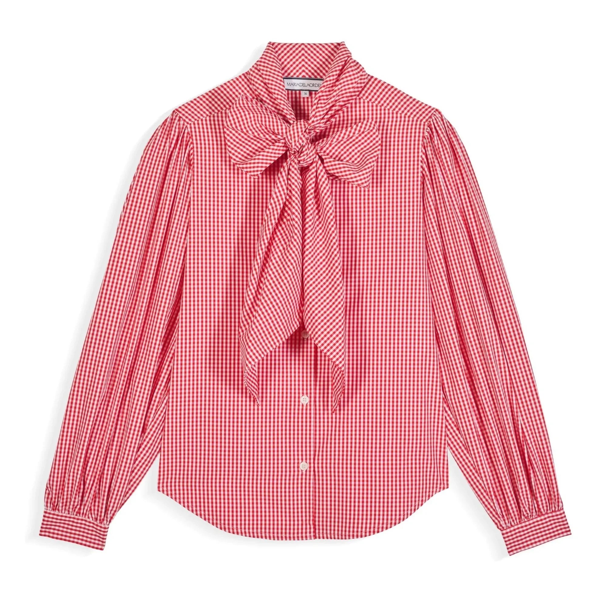 Maria de la Orden - Fairy Tale Cotton Gingham Blouse | Red