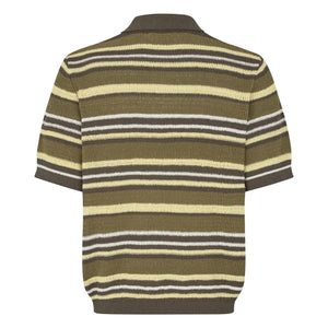Samsoe Samsoe - Samarco Striped Knitted Polo | Khaki