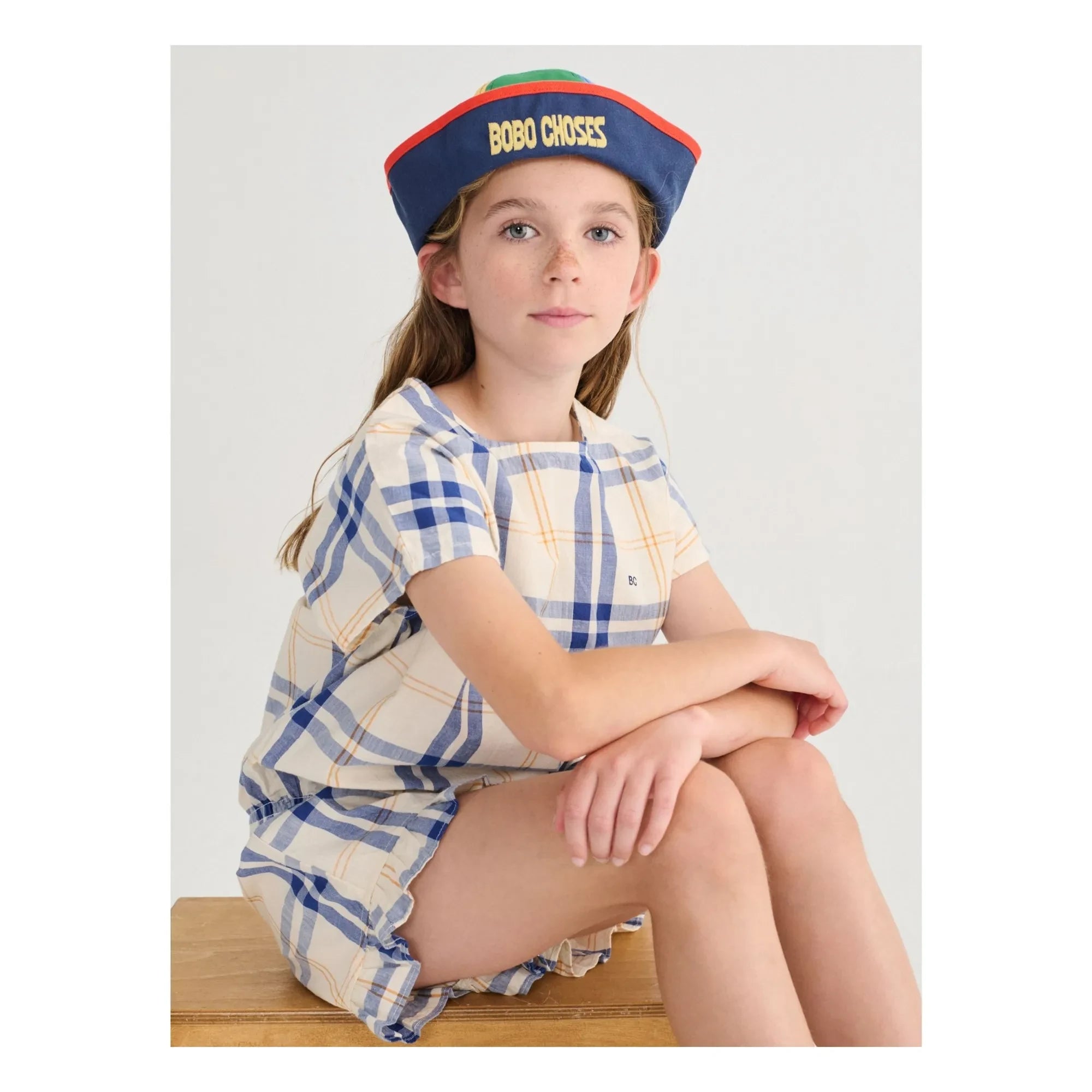 Bobo Choses - Color Block Recycled Fiber Sailor Beret | Navy Blue
