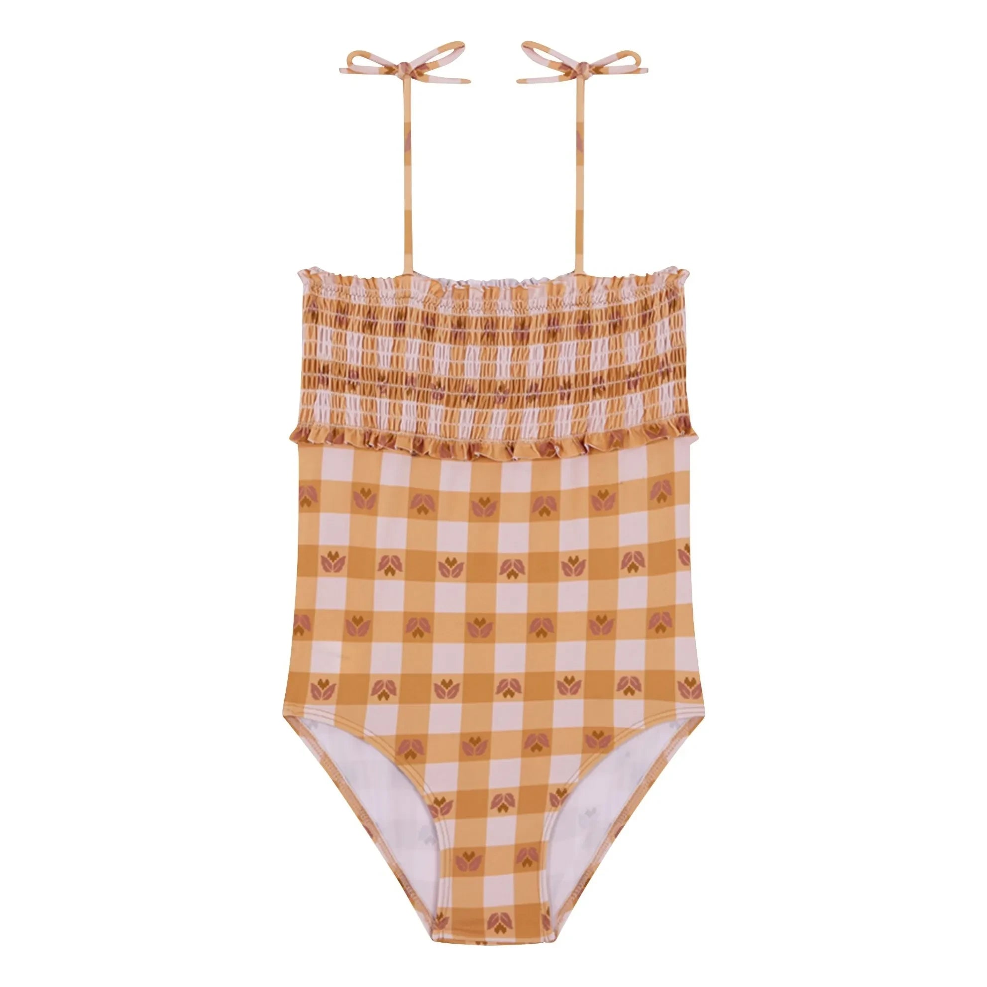 birinit - Peñalba Carreaux Swimsuit | Mustard